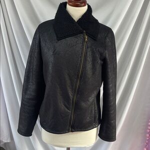 Ralph Lauren Black Shearling Collar Jacket